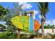 Siesta Key Village entrance sign at 235 Grant Dr, Sarasota, FL 34236