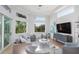 Living area with hardwood floors and multiple windows at 3260 Bayou Rd, Longboat Key, FL 34228