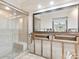 Bathroom with glass shower and vanity under construction at 411 S Casey Key Rd, Nokomis, FL 34275