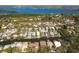 Aerial view of waterfront community with houses and boats at 4937 Oxford Dr, Siesta Key, FL 34242