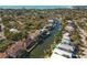 Bird's-eye view of waterfront community with lush greenery at 4937 Oxford Dr, Siesta Key, FL 34242