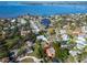 Bird's-eye view of the property and surrounding neighborhood near the waterfront at 7705 Alhambra Dr, Bradenton, FL 34209