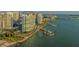 Aerial view of high-rise building and marina at 988 Blvd Of The Arts # 311, Sarasota, FL 34236