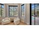 Relaxing sitting area with two armchairs and large windows overlooking pool at 15125 Waterline Rd, Bradenton, FL 34212