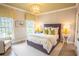Charming bedroom with a purple bed, and yellow accents at 1541 Bay Point Dr, Sarasota, FL 34236