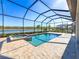 Inviting screened pool and spa with lake view at 17539 Polo Trl, Bradenton, FL 34211
