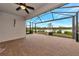 Large screened patio with lake view at 20861 Cattail Blvd, Venice, FL 34292