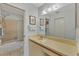 Bathroom with beige vanity and shower/tub combo at 2709 60Th Avenue N Plz # D, Bradenton, FL 34207