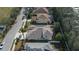 Aerial view of single-Gathering home with solar panels and landscaped yard at 3439 101St E Ave, Parrish, FL 34219