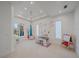 ' playroom features a whimsical wall and art supplies at 4136 Roberts Point Cir, Sarasota, FL 34242