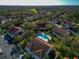 Aerial view of the property and community pool at 7107 Cedar Hollow Cir, Bradenton, FL 34203
