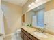 Bathroom with granite countertop, single sink, and bathtub at 7923 111Th E Ter, Parrish, FL 34219