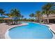 Relaxing freeform pool surrounded by palm trees at 8224 Varenna Dr, Sarasota, FL 34231