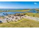 Aerial view of community features including clubhouse and marina at 1810 5Th E St, Palmetto, FL 34221