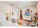 Spacious bedroom with ensuite bathroom and hardwood floors at 3011 Ashton Rd, Sarasota, FL 34231