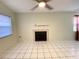 Living room with fireplace and tile flooring at 3750 59Th W Ave # 4096, Bradenton, FL 34210