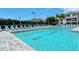 Inviting community swimming pool with plenty of lounge chairs at 4275 Castlebridge Ln # 1312B1, Sarasota, FL 34238
