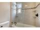 Updated bathroom with a tub, shower, and stained glass at 4892 Peregrine E Pt, Sarasota, FL 34231
