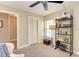 Cozy bedroom with built-in shelving and window at 6706 22Nd W Ave, Bradenton, FL 34209