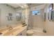 Clean bathroom with tub, shower and updated vanity at 7121 Victoria Cir, University Park, FL 34201