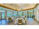 Elegant clubhouse dining room with high ceilings and large windows at 7121 Victoria Cir, University Park, FL 34201