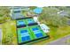 Aerial view of multiple pickleball courts at 7121 Victoria Cir, University Park, FL 34201