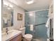 Updated bathroom with a walk-in shower and modern fixtures at 7130 Fairway Bend Ln # 193, Sarasota, FL 34243
