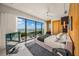 Bedroom with large windows and ocean view at 101 7Th S St, Bradenton Beach, FL 34217