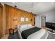 Bedroom with wood feature wall and modern decor at 101 7Th S St, Bradenton Beach, FL 34217