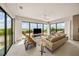 Ocean view living room with comfortable seating and large windows at 101 7Th S St, Bradenton Beach, FL 34217