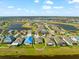 Aerial view highlighting the home's location within a residential community at 13330 Palmera Vista Dr, Riverview, FL 33579