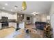 Modern kitchen with stainless steel appliances and island at 14350 Easy Goer St, Ruskin, FL 33573