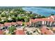 Aerial view highlighting a condo unit near the water at 1626 Stickney Point Rd # 26-102, Sarasota, FL 34231