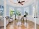 Bright office space with built-in desk and hardwood floors at 1810 Lincoln Dr, Sarasota, FL 34236