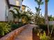 Landscaped walkway leading to the house entrance at 1810 Lincoln Dr, Sarasota, FL 34236