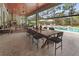 Relaxing pool area with patio furniture and a covered dining area at 22343 Panther Loop, Bradenton, FL 34202