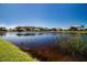 Tranquil lake view of community with houses and lush greenery at 236 Golden Harbour Trl, Bradenton, FL 34212