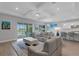 Open living room with pool views and a stylish coffee table at 3431 Chestertown Loop, Bradenton, FL 34211