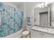 Clean bathroom with granite countertop and shower/tub combo at 4802 51St W St # 501, Bradenton, FL 34210