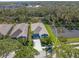 Aerial view of single-Gathering home with water view in a quiet community at 5213 Asher Ct, Sarasota, FL 34232