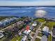 Aerial view showcasing home's location on a canal with waterfront access at 524 Palm Ave, Ellenton, FL 34222