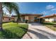 Single story home with palm trees and grassy front yard at 6514 Bowdoin Pl, Bradenton, FL 34207