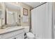 Clean bathroom with single vanity and shower/tub combo at 204 Crew Ct, Sarasota, FL 34243