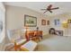 Spacious bedroom with a desk, chair, and ceiling fan at 204 Crew Ct, Sarasota, FL 34243