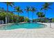 Relaxing community pool with palm trees and ample deck space at 311 Compass Point Dr # 201, Bradenton, FL 34209