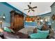 Living room with leather sofas and a view of the kitchen at 348 165Th Ne Ct, Bradenton, FL 34212
