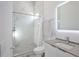Modern bathroom with a large marble shower and stylish vanity at 3939 Higel Ave, Sarasota, FL 34242