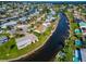 Expansive aerial view of canal-front property and surrounding community at 5011 Mangrove Point Rd, Bradenton, FL 34210