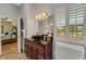 Bathroom boasts a double vanity and large shower at 5376 Shadow Lawn Dr, Sarasota, FL 34242