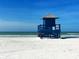 Lifeguard stand on a pristine, sandy beach at 5376 Shadow Lawn Dr, Sarasota, FL 34242